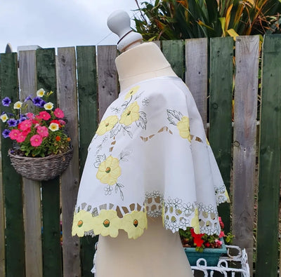 Upcycled cloth top - yellow flowers