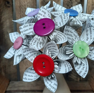 Upcycled book page flowers