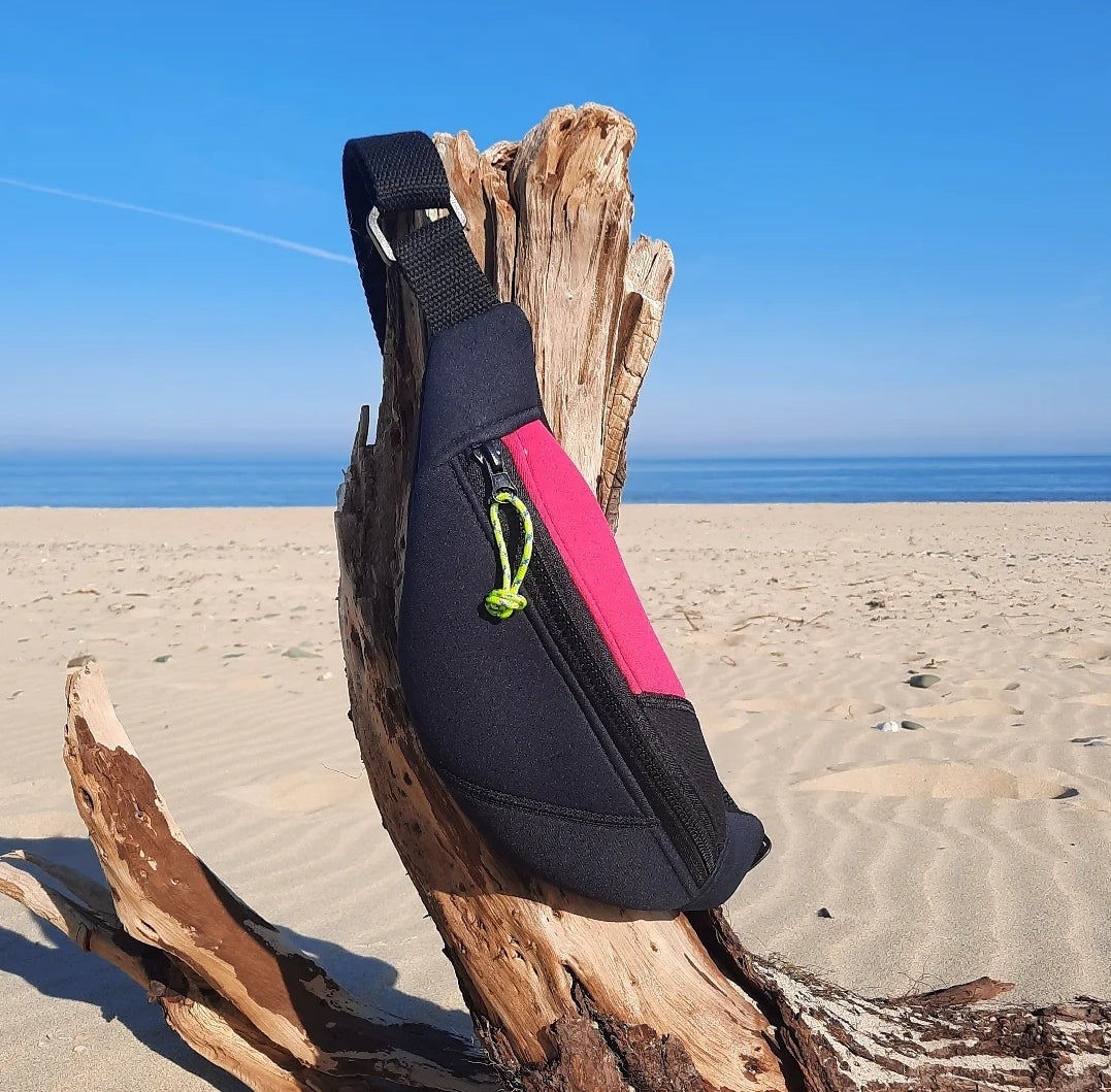 Neo Fin - upcycled wetsuit crossbody bag