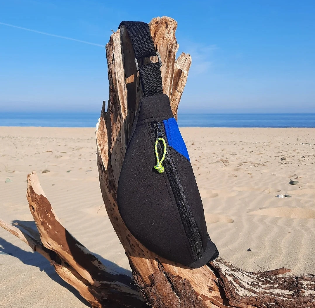 Neo Fin - upcycled wetsuit crossbody bag