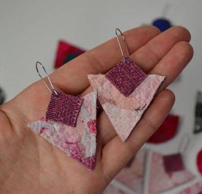 Triangle Earrings - Pink/Rose