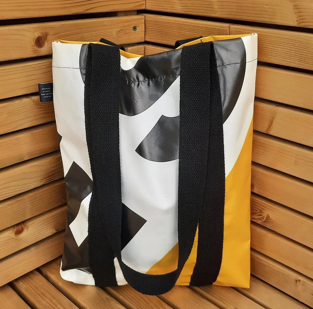 Tent Tote - yellow, black and white