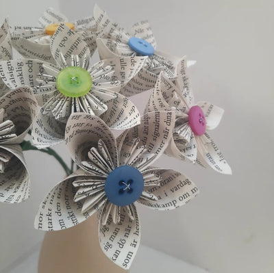Upcycled book page flowers