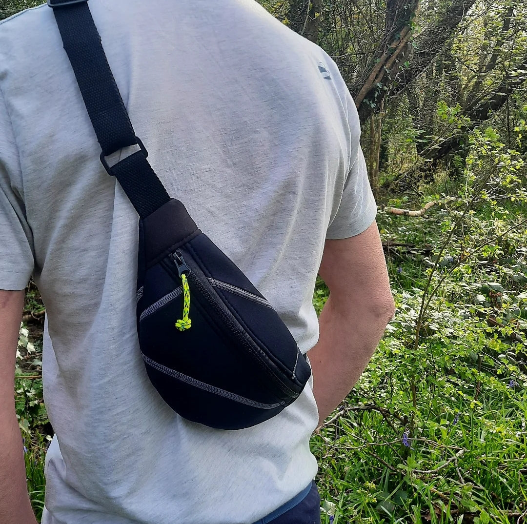 Neo Fin - upcycled wetsuit crossbody bag