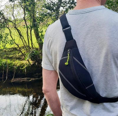 Neo Fin - upcycled wetsuit crossbody bag