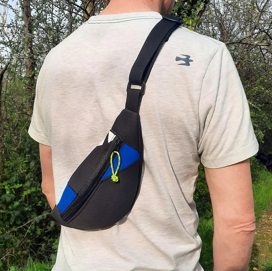 Neo Fin - upcycled wetsuit crossbody bag