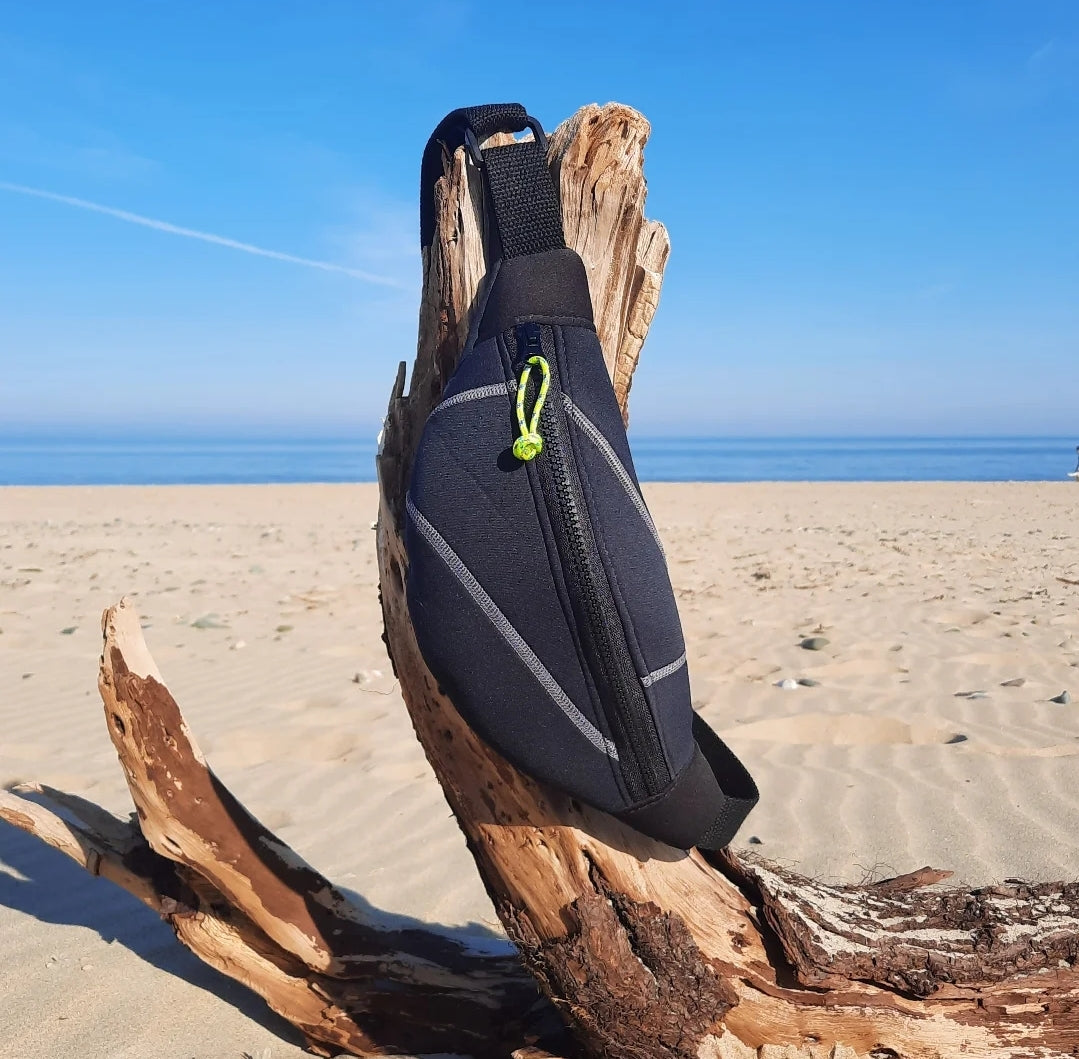 Neo Fin - upcycled wetsuit crossbody bag