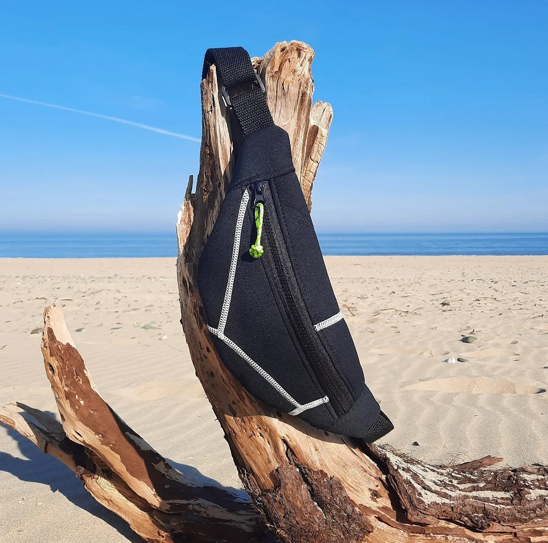 Neo Fin - upcycled wetsuit crossbody bag