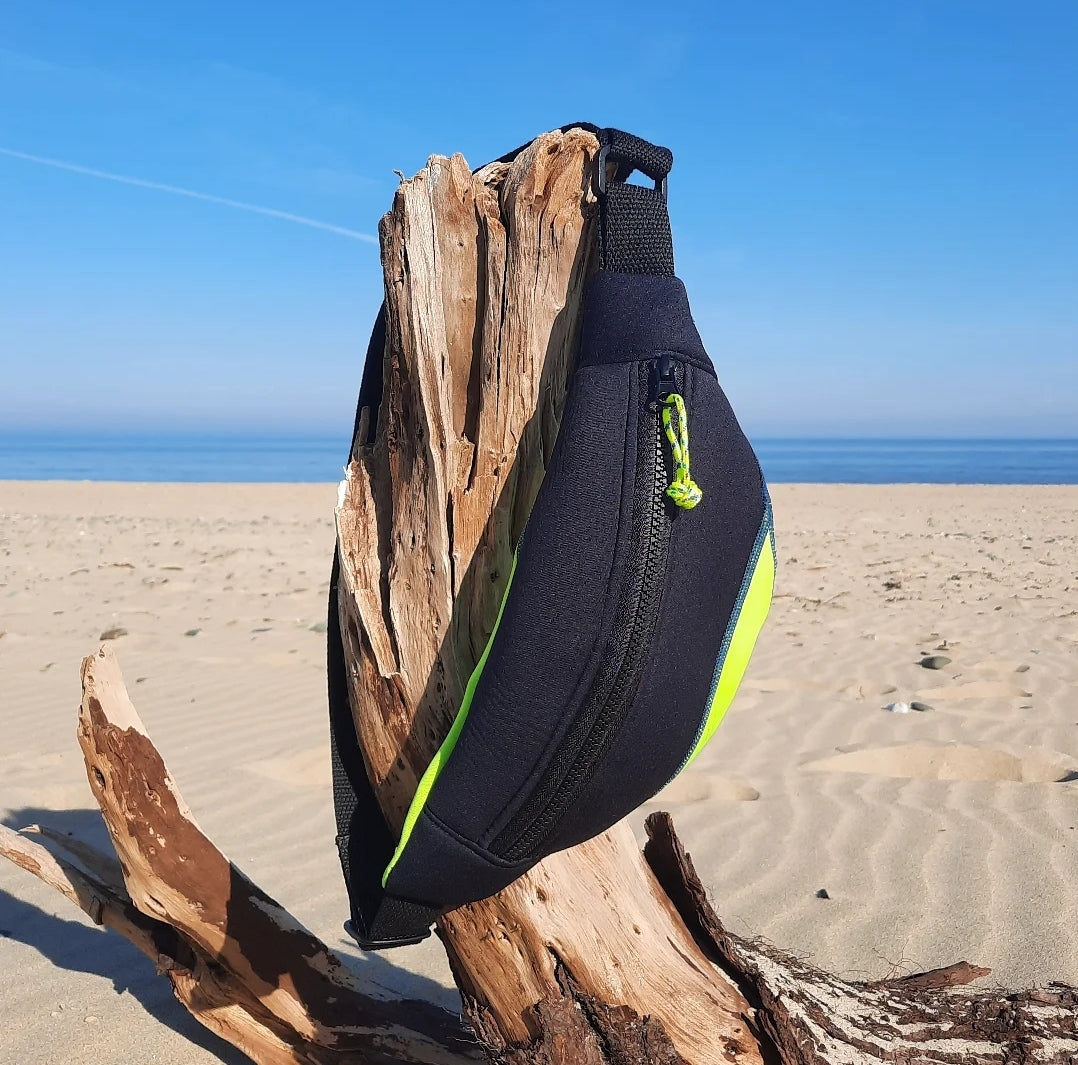 Neo Fin - upcycled wetsuit crossbody bag