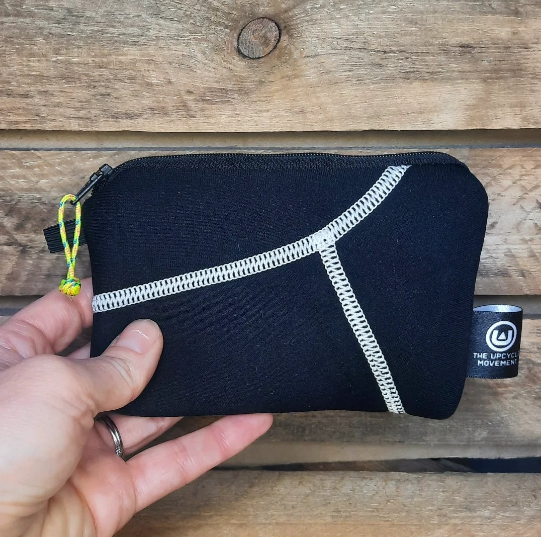 Wetsuit purse - white stitching